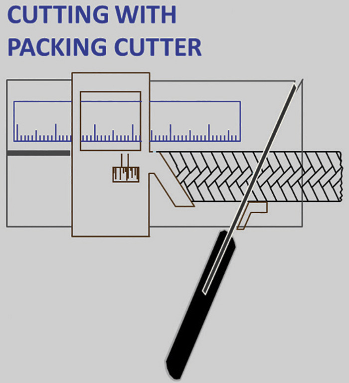 Figure 3. Cutting with packing cutter tool