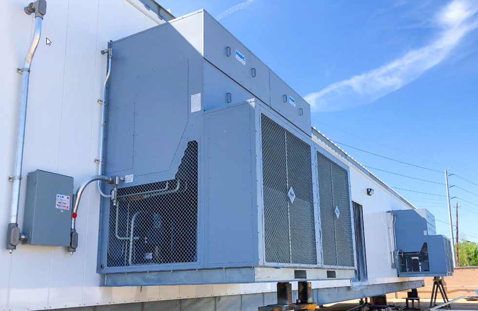 VFD E-house showing substantial HVAC units